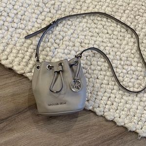 Michael Kors Small Gray Drawstring Bucket Bag